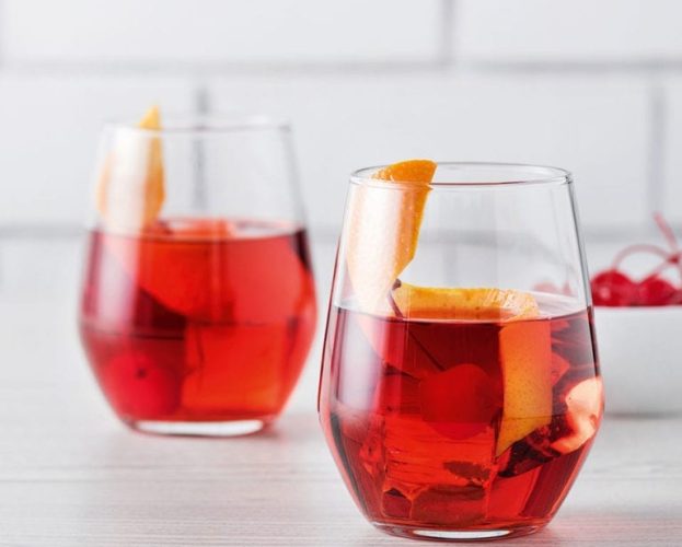 Negroni cocktails in tumblers