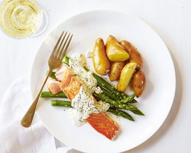 salmon new potatoes asparagus