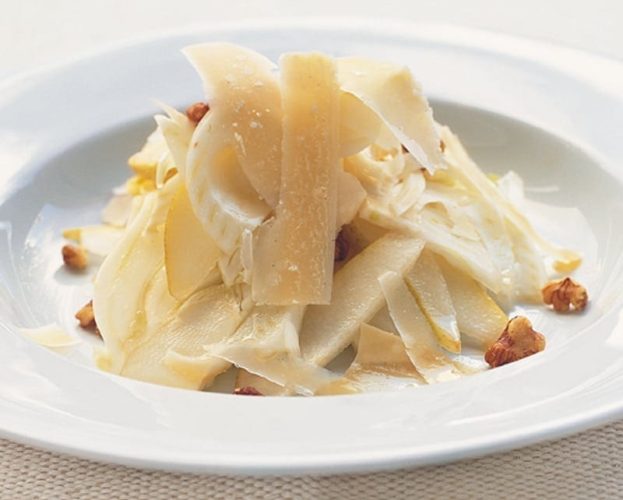 Pear and fennel salad on a plate