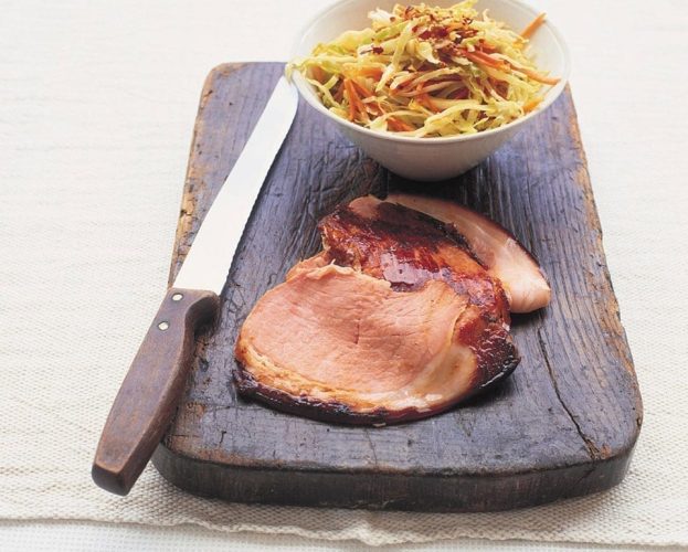 Gammon with coleslaw