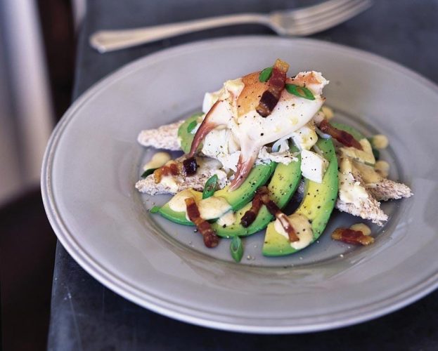 Fresh crab cocktail with avocado on a plate