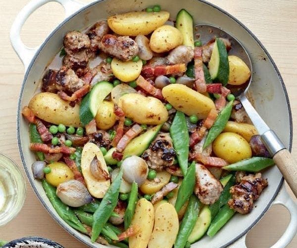 summer bean sausage casserole