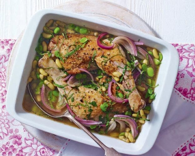 chicken and bean summer stew
