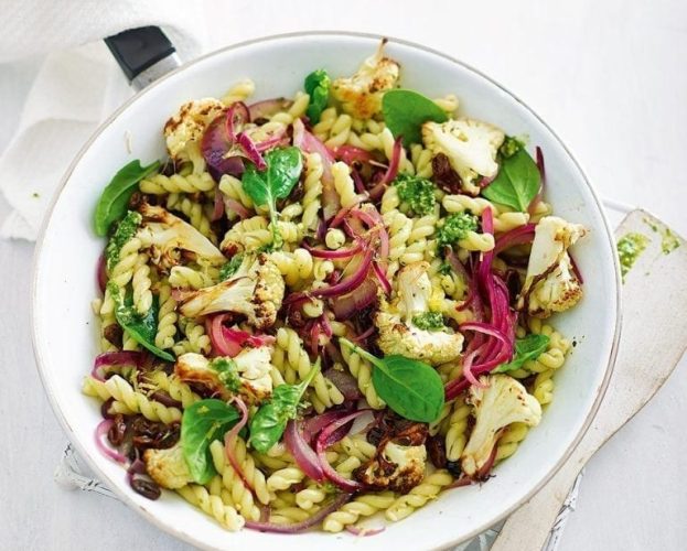 Roasted cauliflower with pesto