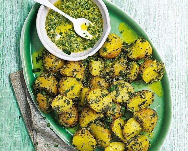 new potatoes with tahini