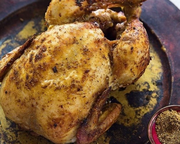 Baluchi-style whole roast chicken