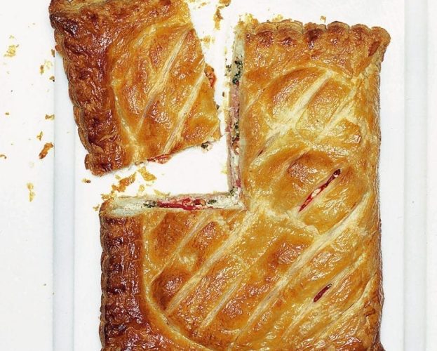 Cheat's tomato, ham and cheese turnover