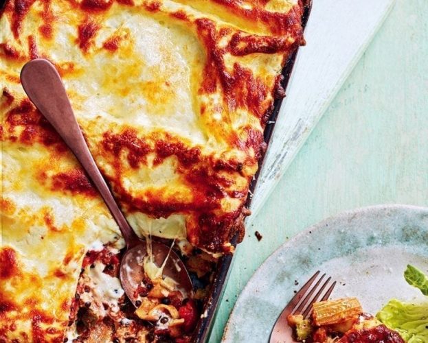 Roasted vegetable and lentil lasagne