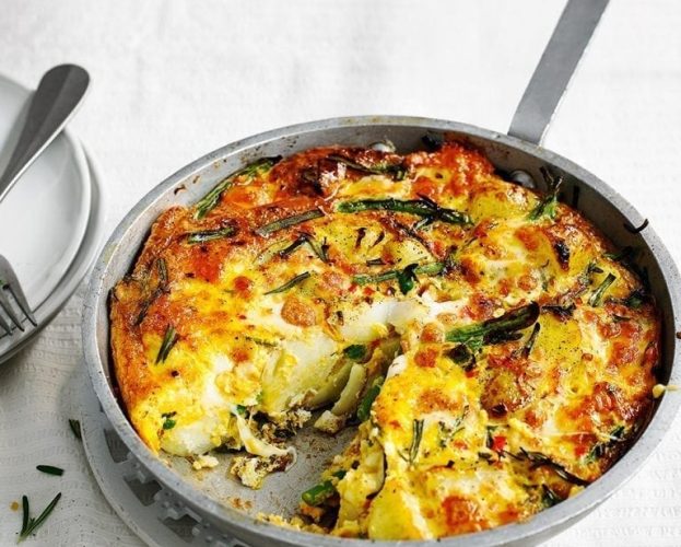 new potato and mozzarella frittata