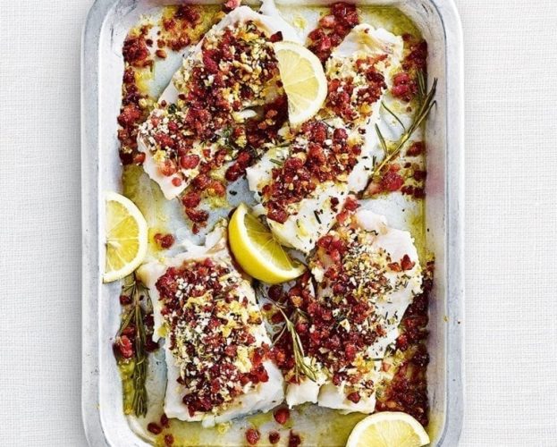 baked cod with bacon