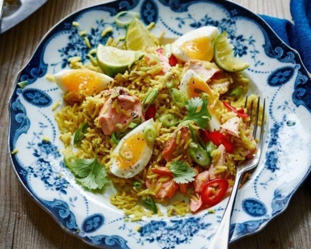Kedgeree with salmon