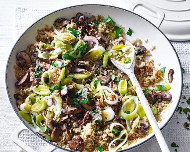 Mushroom quinoa risotto