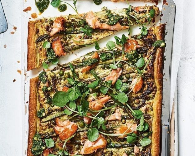 salmon asparagus tart
