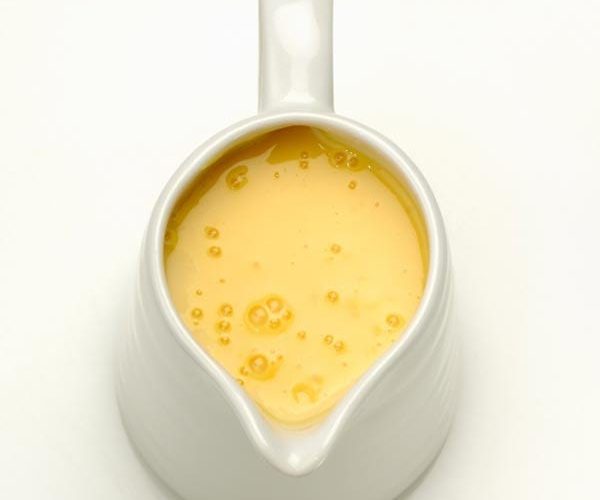 Fresh egg vanilla custard in a jug