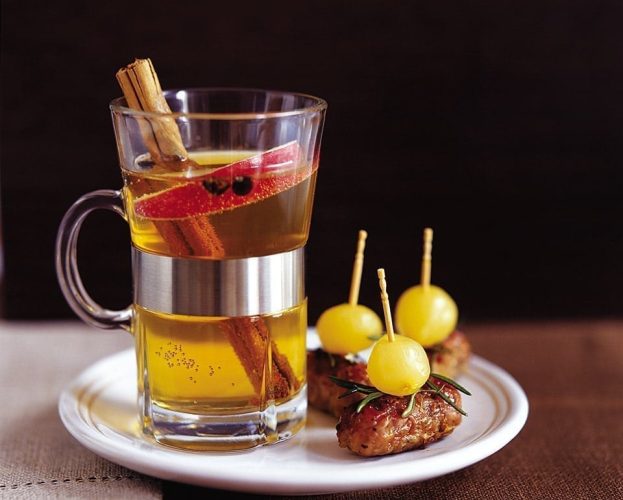 Cider punch in a glass
