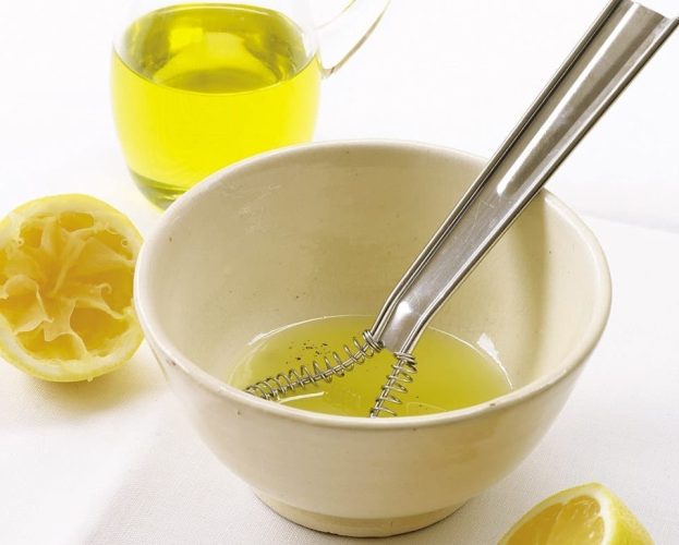 Lemon vinaigrette in a bowl