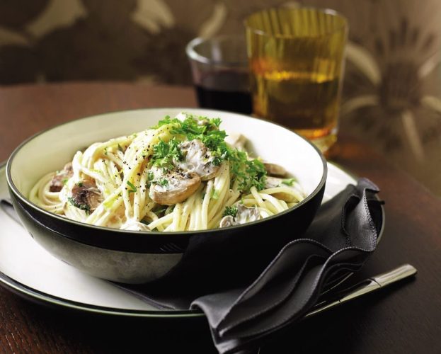 mushroom and lemon spaghetti