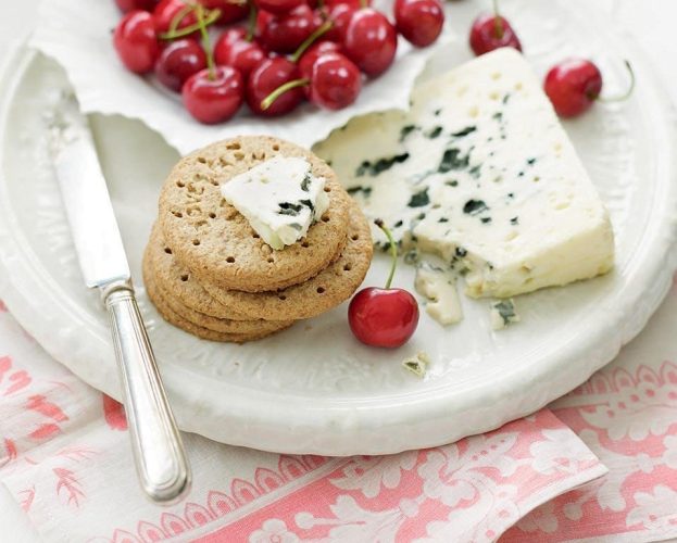 Cherries and blue cheese