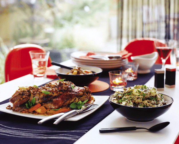 Lamb shoulder with redcurrants