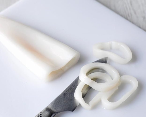 How to prepare squid - squid on a chopping board