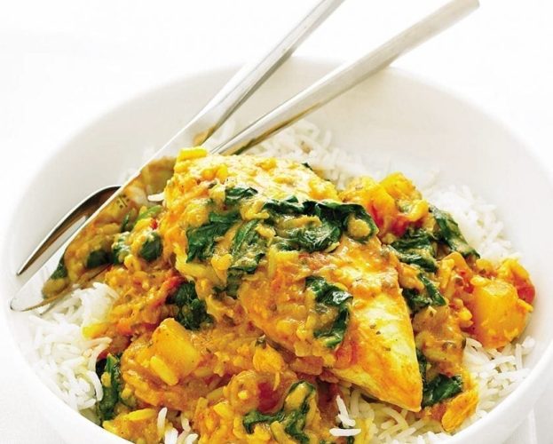 chicken and spinach curry
