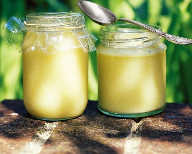 Gooseberry jam in jars
