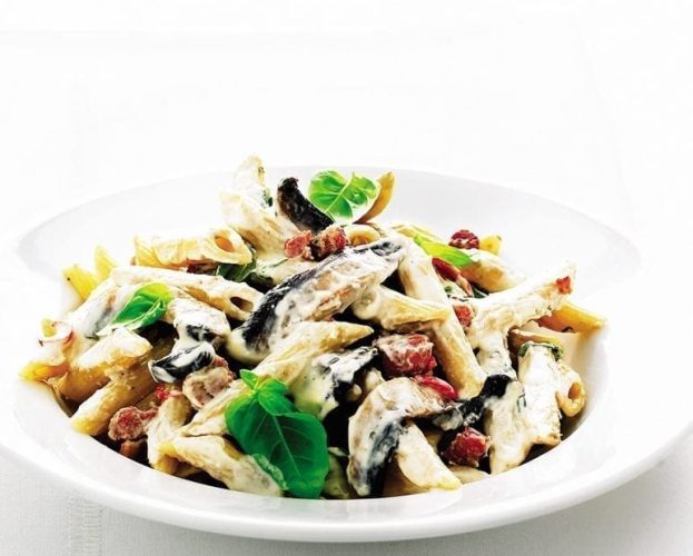 Creamy mushroom pasta with boursin cheese