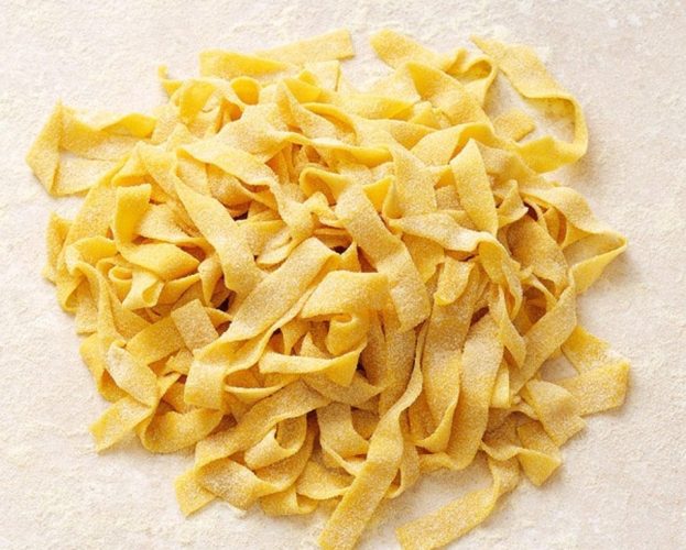 A pile of homemade pasta