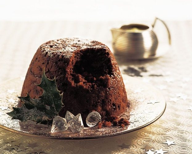 Sugar-free Christmas pudding on a plate