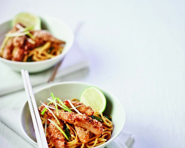 sesame-crusted chicken