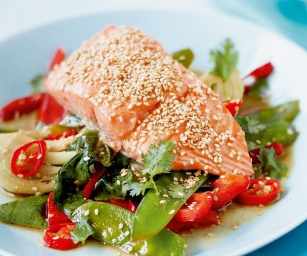 sticky baked salmon
