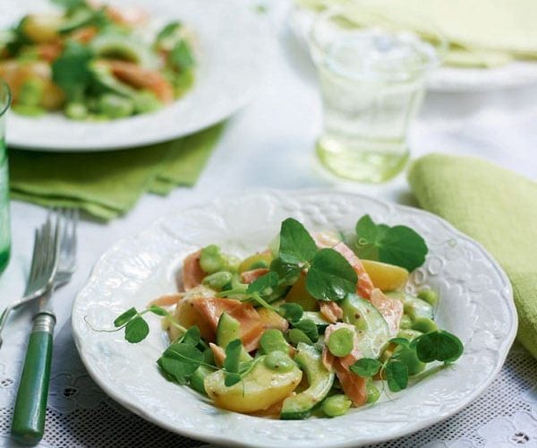 Potato and hot-smoked salmon recipe