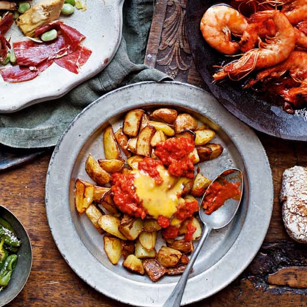 Patatas bravas on a plate