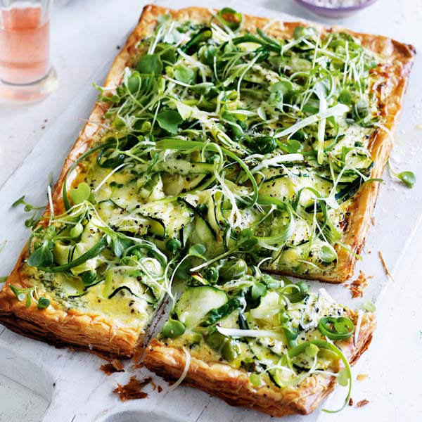Gruyere and courgette tart