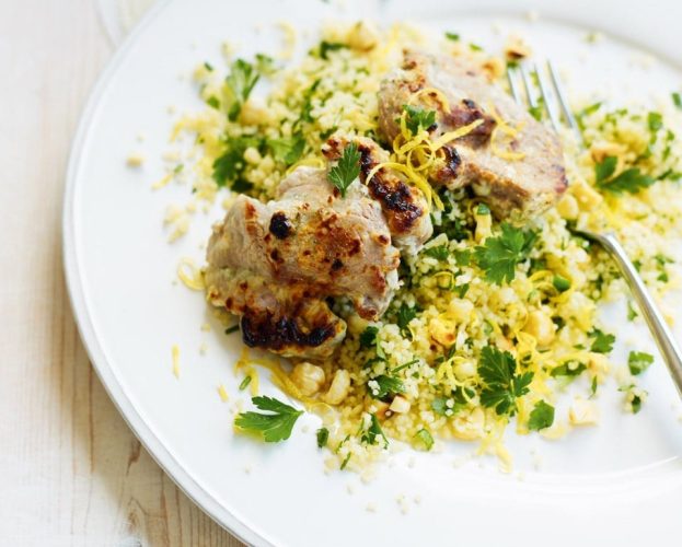 yogurt lamb with nutty couscous