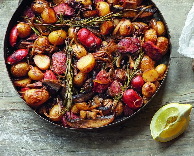 Mushroom, potato and chorizo fry-up