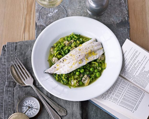 steamed sea bass