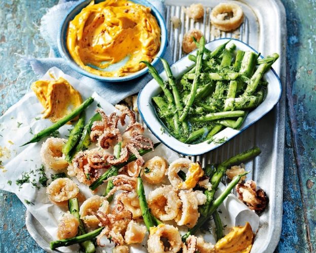 Crispy fried squid shown on a plate