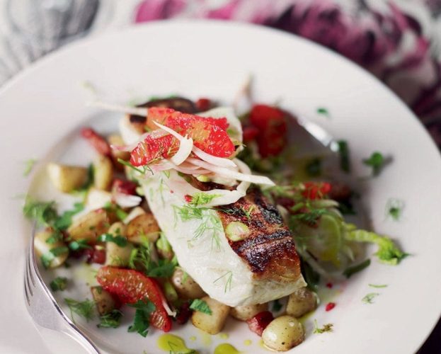 halibut with pancetta