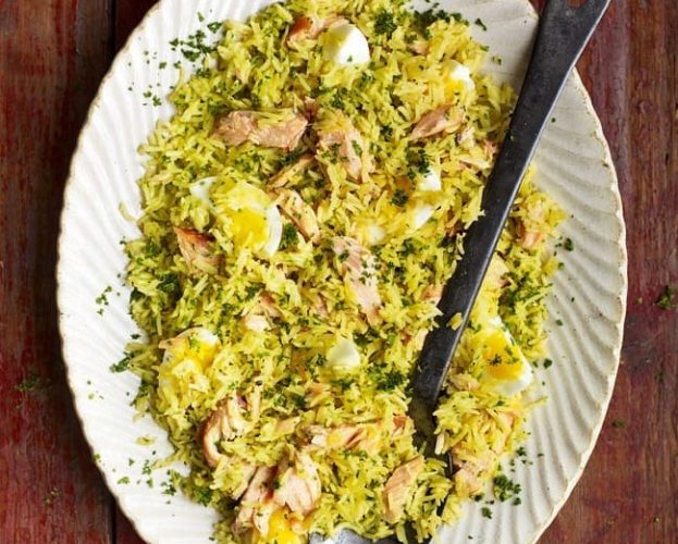 Kedgeree with hot-smoked salmon