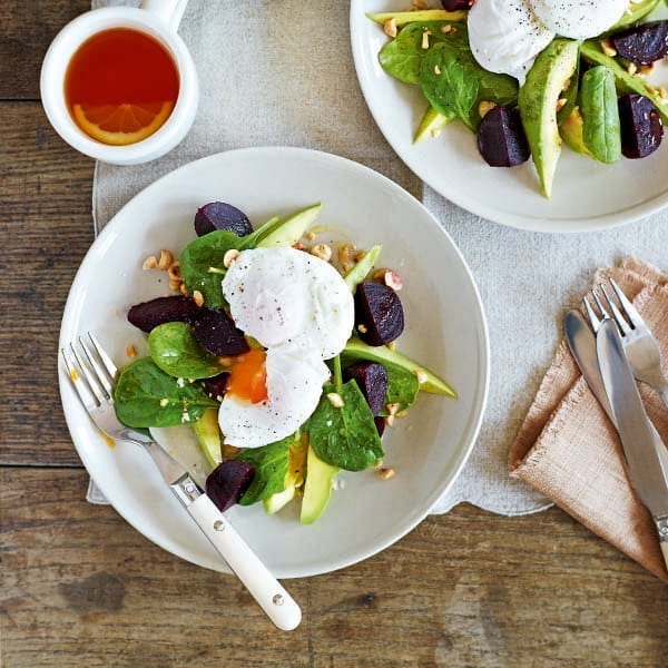 poached eggs with avocado
