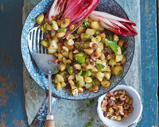 Jersey royal and pancetta hash recipe