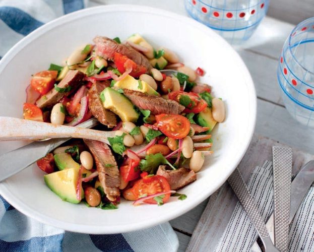 Mexican steak and bean salad