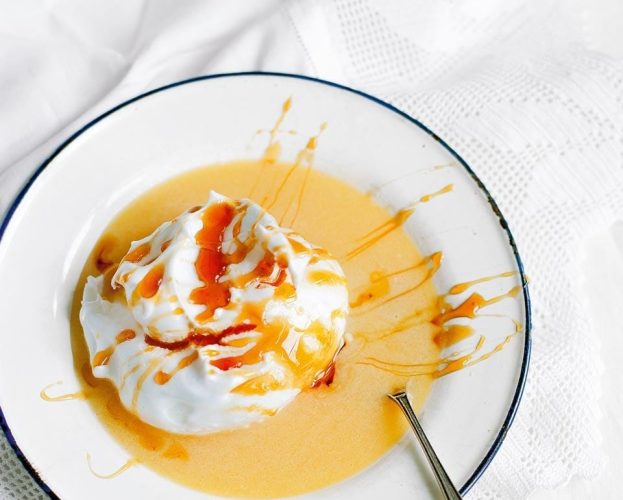 floating clouds elderflower custard