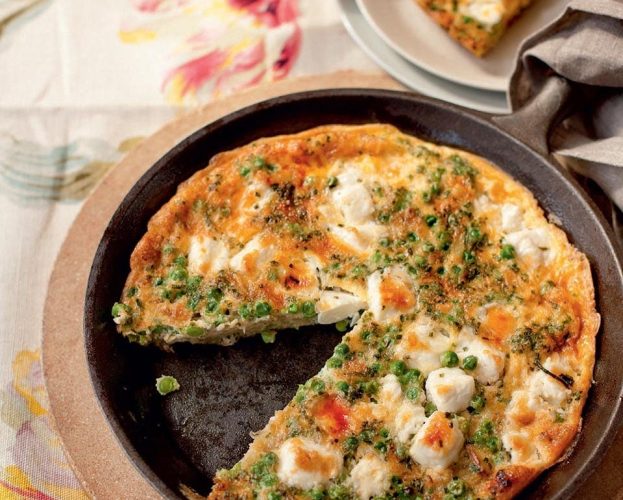 feta and pea tortilla