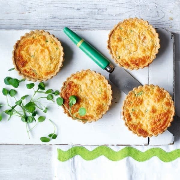 crab and watercress soufflé tart