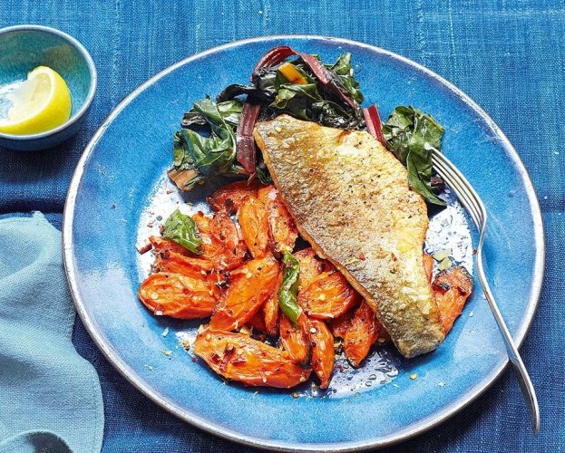 fried fish with carrots