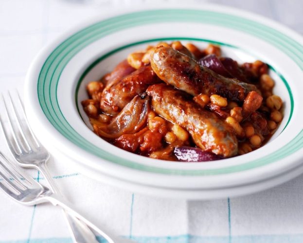 Sausage casserole with beans