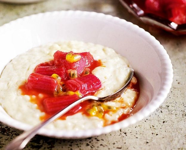 white chocolate rice pudding