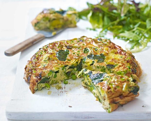 leek and pea frittata